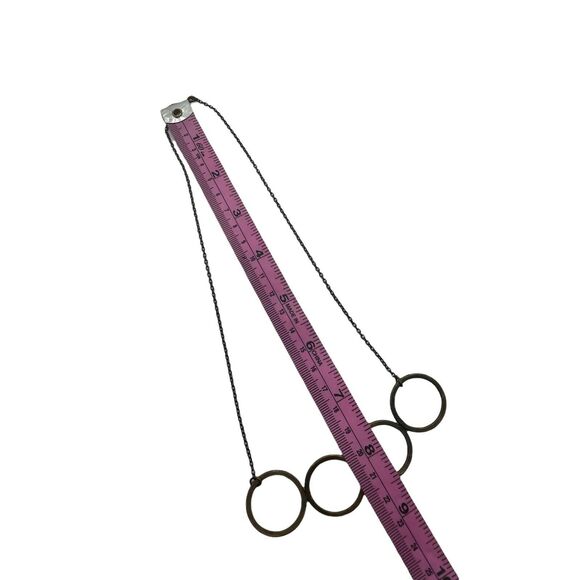 Necklace Handmade Womens Brass Copper Tone S Hook Circular Ring Pendant Chain - Picture 7 of 13